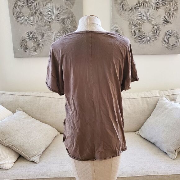 Free People Lilly Side Tie Tee Sz XS - Picture 7 of 11